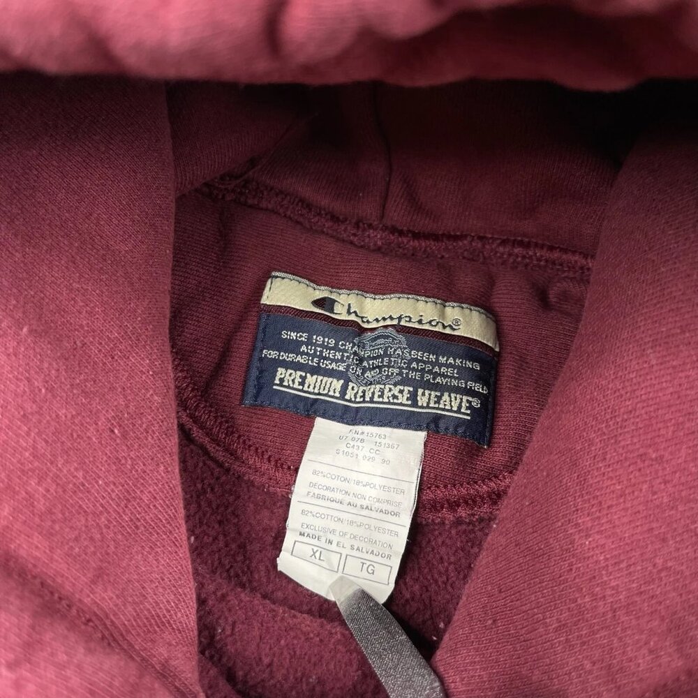 Vintage Champion Reverse Weave Mens Maroon Workout Pullover Sweatshirt Size XL - Picture 9 of 11